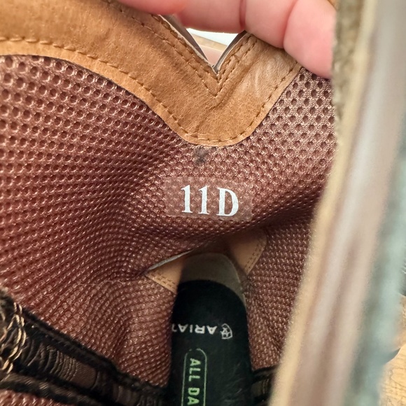 Ariat Sport Wide Square Toe Cowboy Boot Barley Brown Matte Black Size 11D 11 - Picture 6 of 8